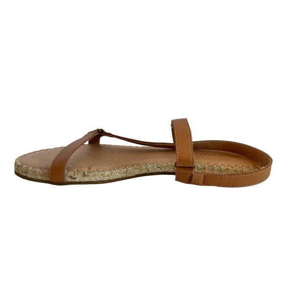 Madewell The Hallie Espadrille Sandals Brown Leather Open Toe Flat Strappy Sz 11 - Picture 5 of 12